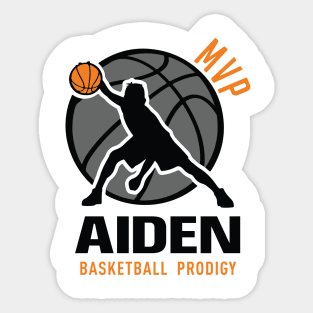 Aiden MVP Custom Player Basketball Prodigy Your Name Sticker